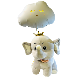 Λούτρινο ελεφαντάκι με μπαλόνι σύννεφο